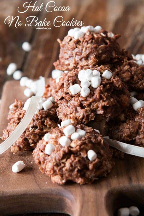 Hot Cocoa No Bake Cookies