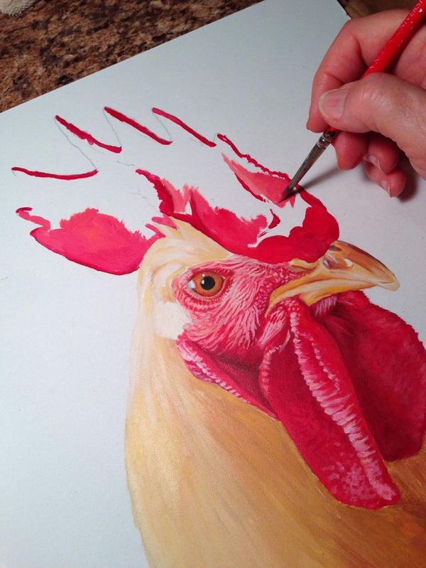 How to Paint a Rooster Portrait