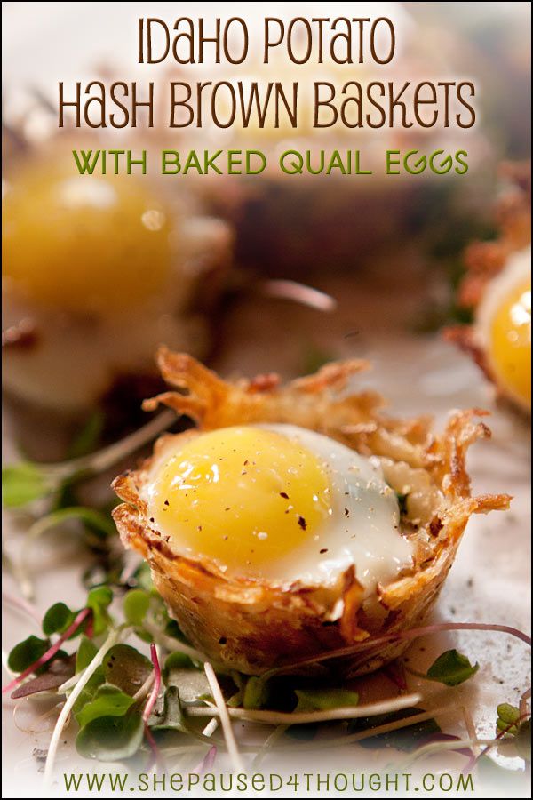 Idaho Hash Brown Baskets with Baked Quail Eggs