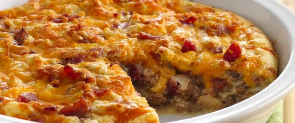 Impossibly Easy Bacon Cheeseburger Pie