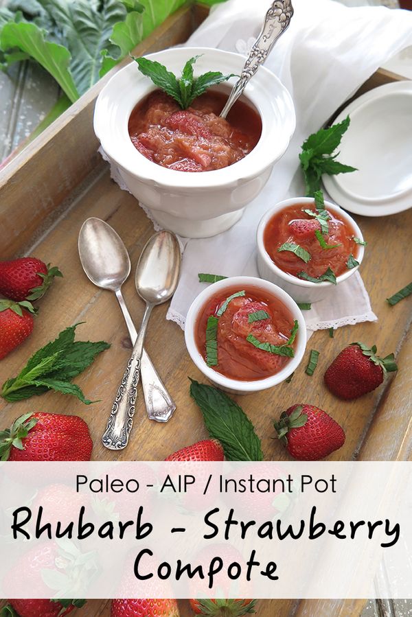 Instant Pot Rhubarb-Strawberry Compote with Fresh Mint