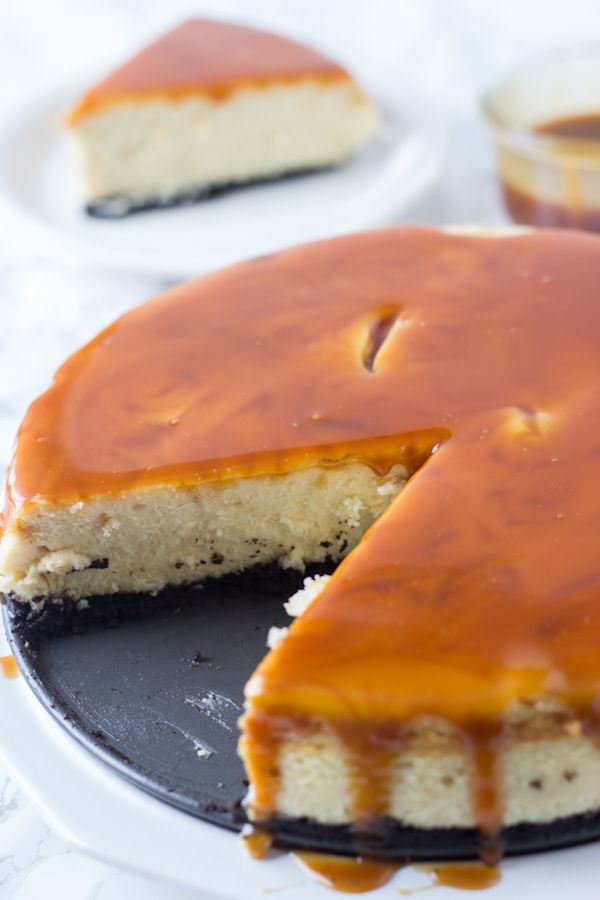 Irish Cream Cheesecake with Whiskey Caramel