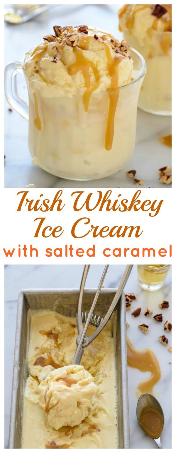 Irish Whiskey Ice Cream with Salted Caramel