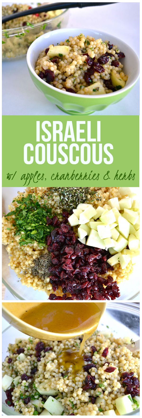 Israeli Couscous w/ Apples, Cranberries & Herbs