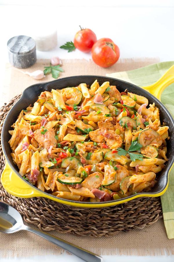 Italian Chicken and Prosciutto Pasta Skillet