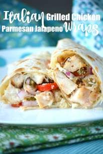 Italian Grilled Chicken Parmesan Jalapeno Wraps