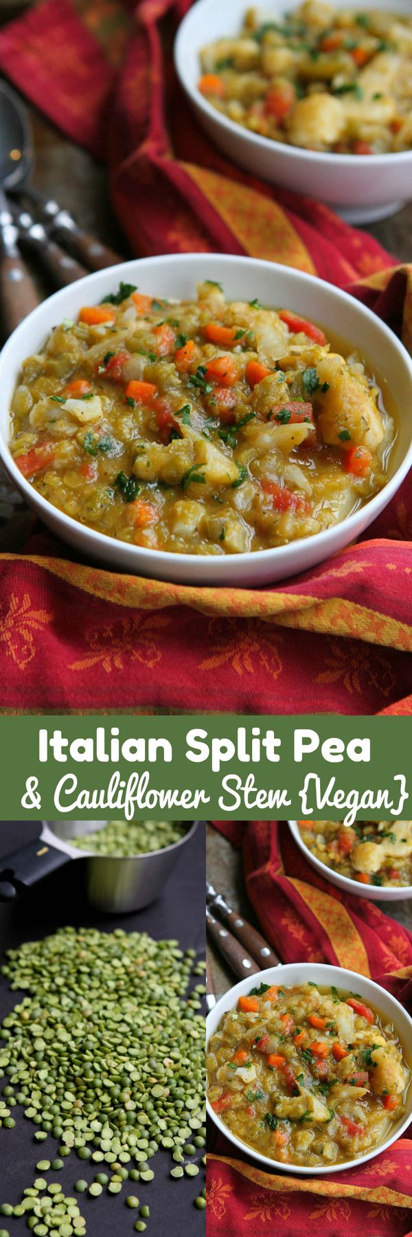 Italian Split Pea Stew Recipe with Cauliflower