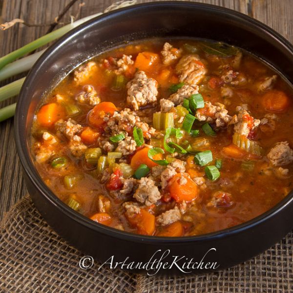 Italian Turkey Burger Soup