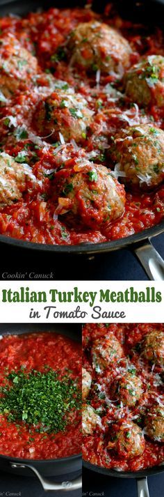 Italian Turkey Meatballs in Tomato Sauce