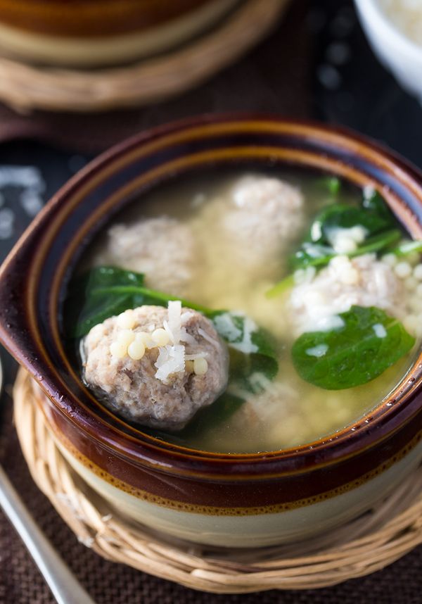 Italian Wedding Soup with Chicken Meatballs