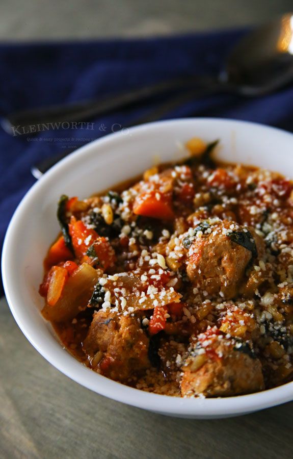 Italian Wedding Soup with Pork Meatballs