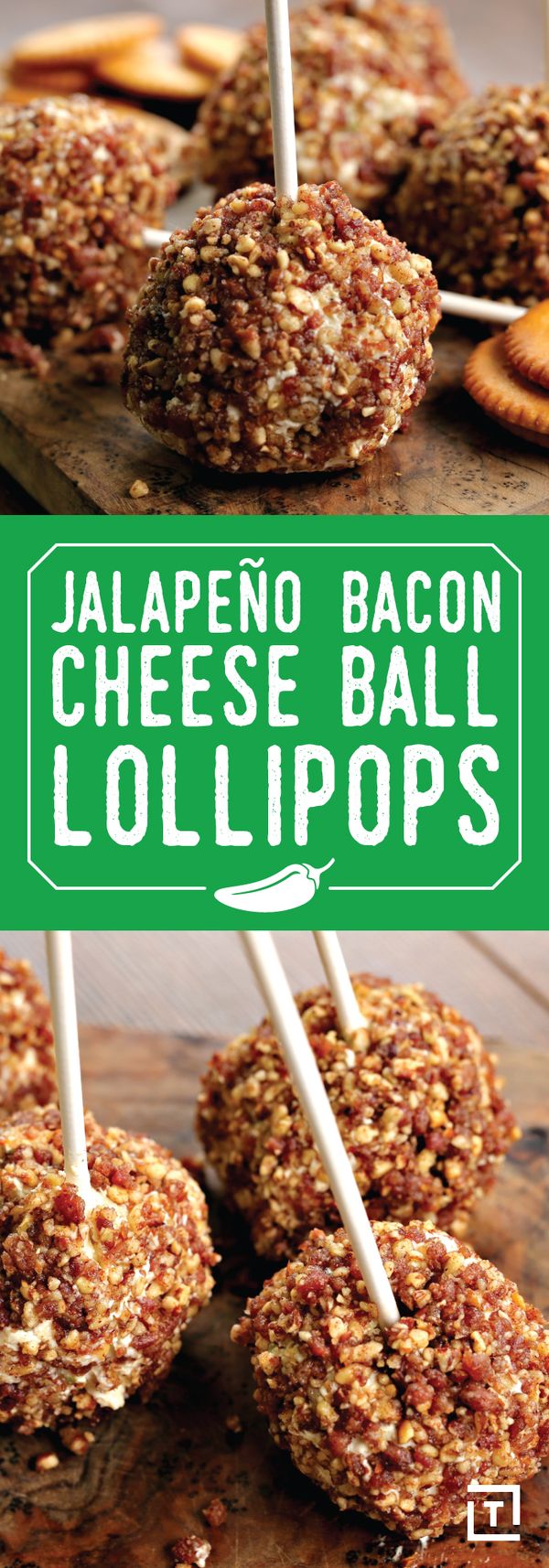 Jalapeño, Bacon & Cheese Ball Lollipops