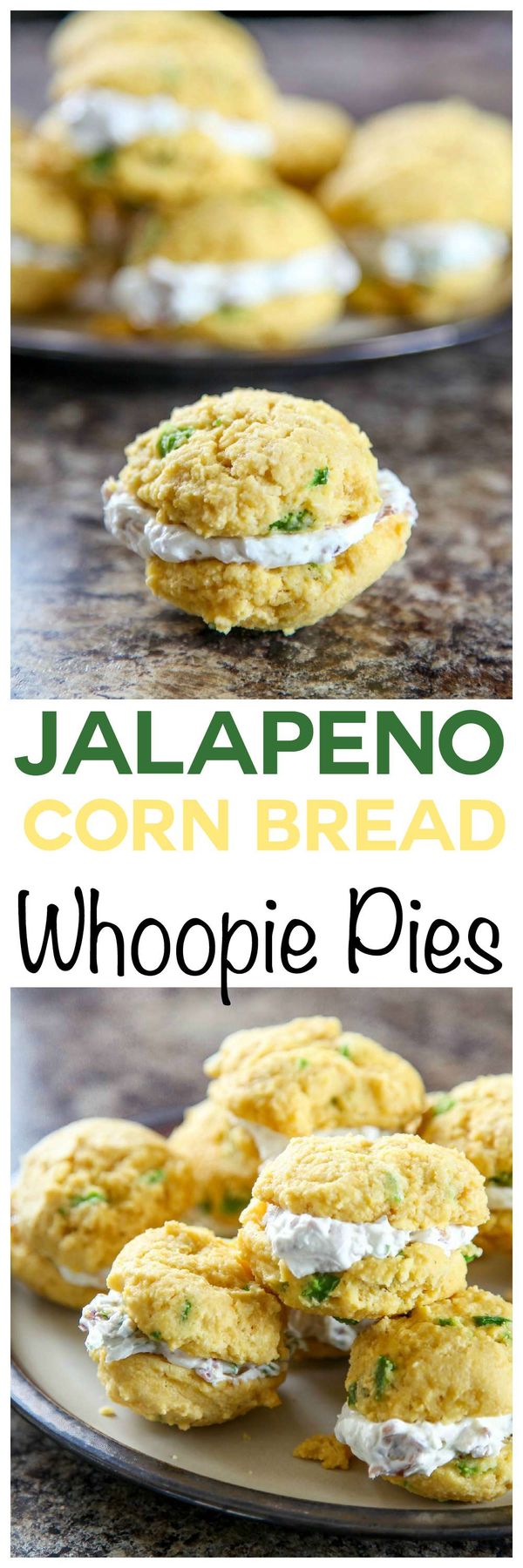 Jalapeno Cornbread Whoopie Pies with Bacon Goat Cheese