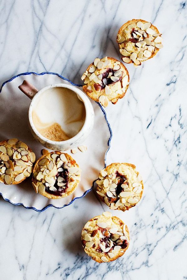 Jam Filled Almond Muffins