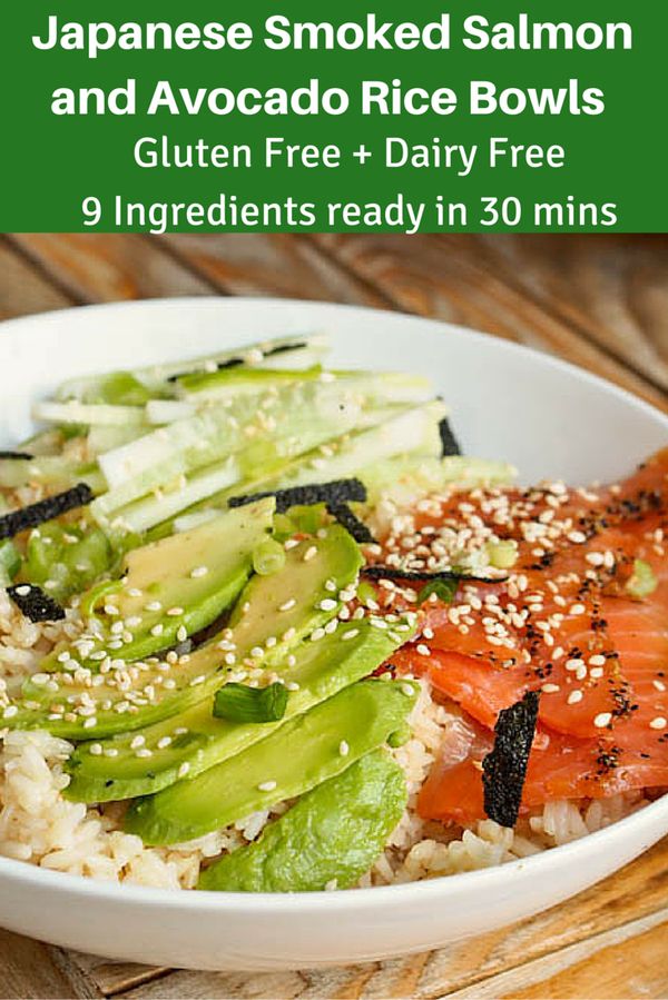 Japanese Salmon Avocado Rice Bowls