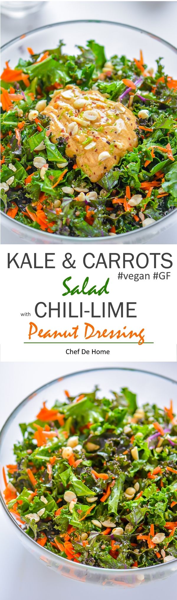 Kale and Carrots Salad with Chili Lime Peanut Dressing