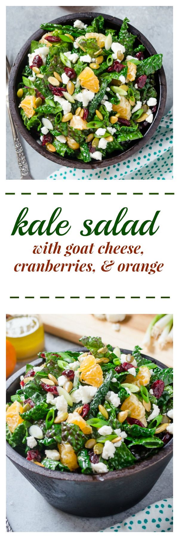 Kale Salad with Goat Cheese, Cranberries, and Orange