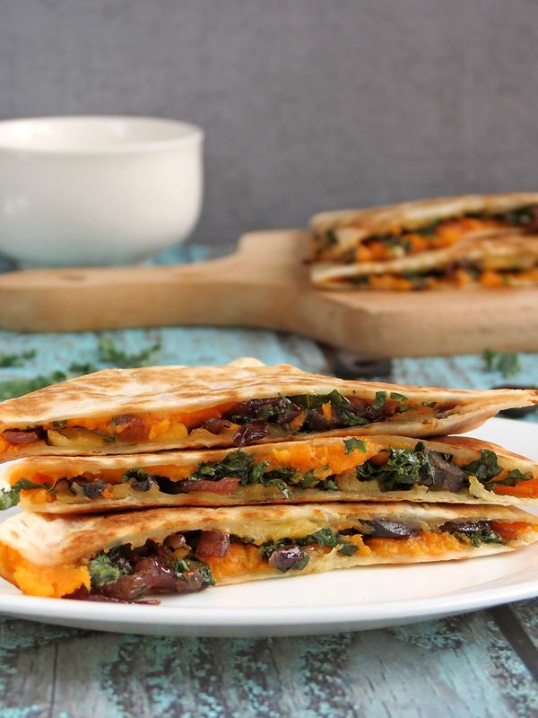 Kale Sweet Potato Quesadillas