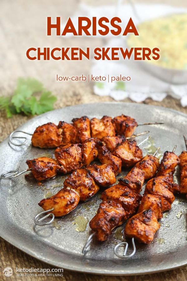 Keto Harissa Chicken Skewers