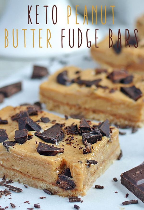 Keto Peanut Butter Fudge Bars