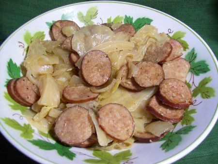 Kielbasa, Cabbage, and Onions (Low-Carb Slow Cooker Crock Pot