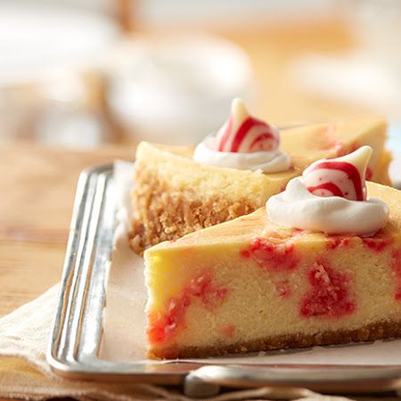 KISSES Candy Cane Swirl Cheesecake