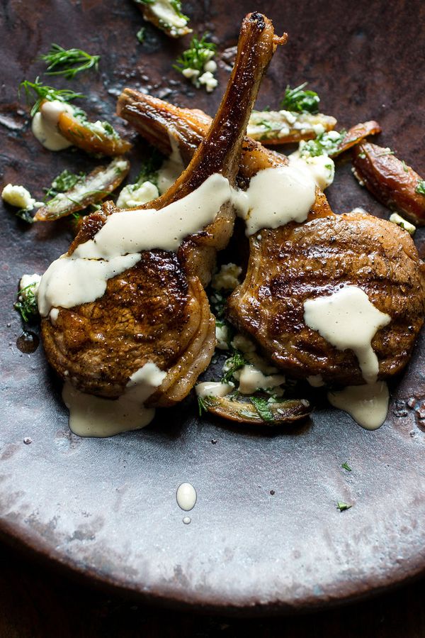 Lamb Chops With Dates, Feta, Sumac and Tahini