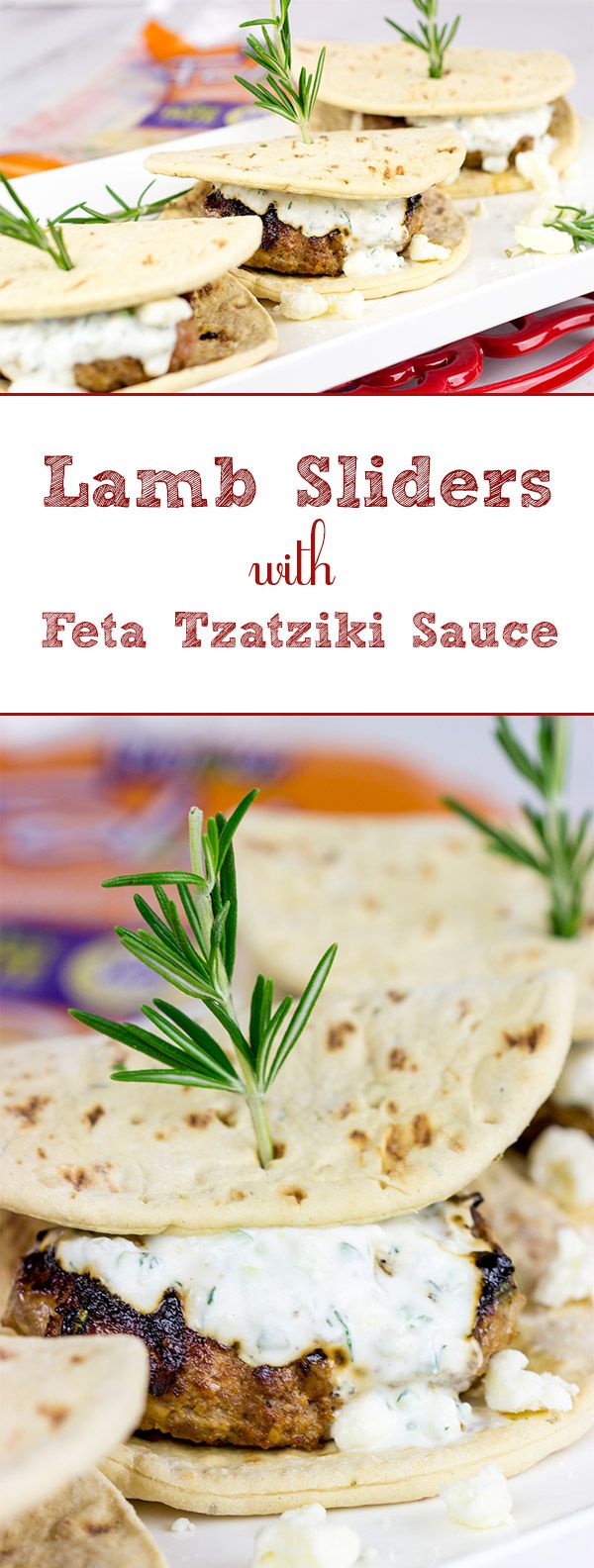 Lamb Sliders with Feta Tzatziki Sauce