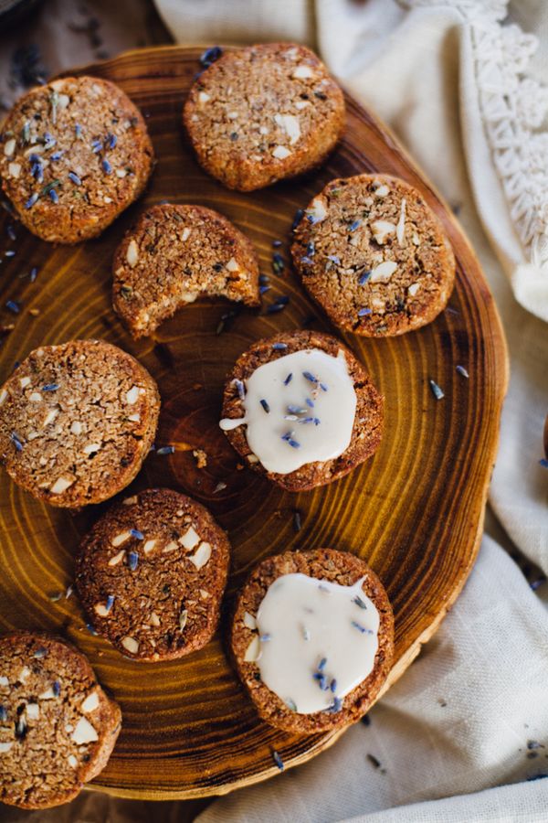 Lavender Cashew Shortbread Cookies (Grain Free, Vegan