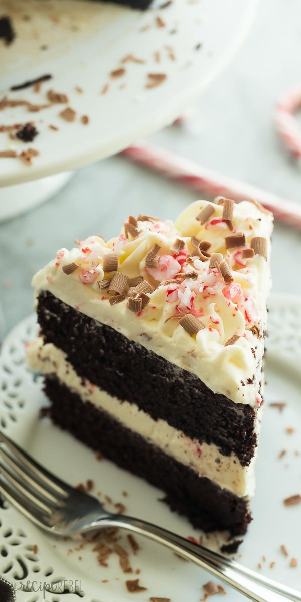 Layered Double Chocolate Peppermint Cake