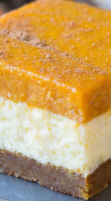 Layered Pumpkin Cheesecake Bars