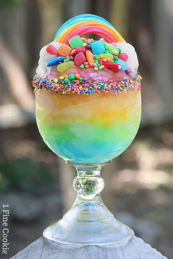 Layered Rainbow Frozen Drink