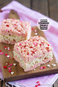 Layered Strawberry Sprinkle Krispies