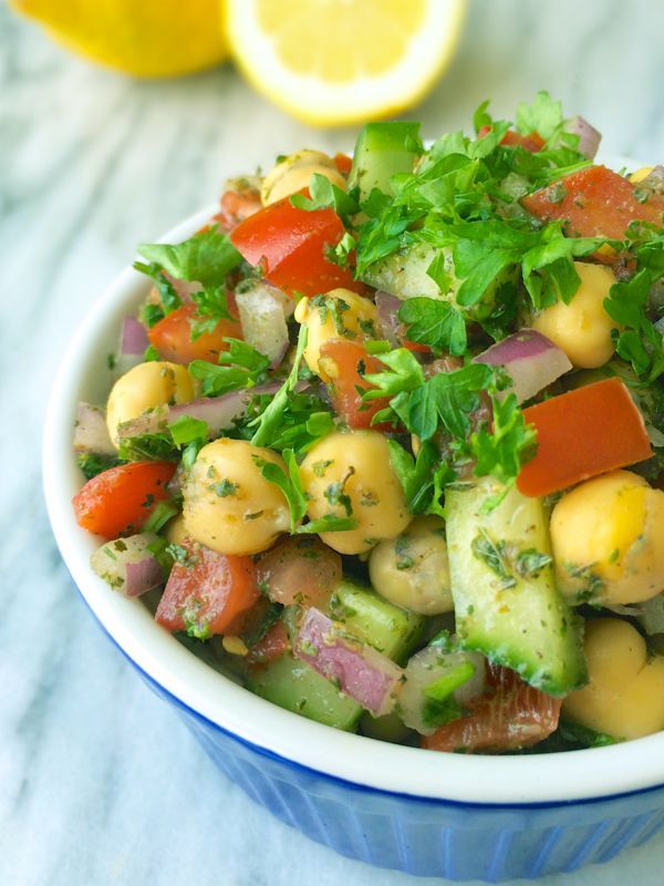 Lebanese Chopped Salad with Chickpeas