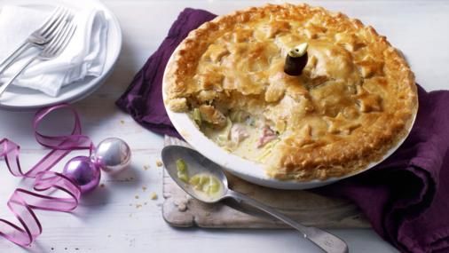 Leftover turkey and ham pie