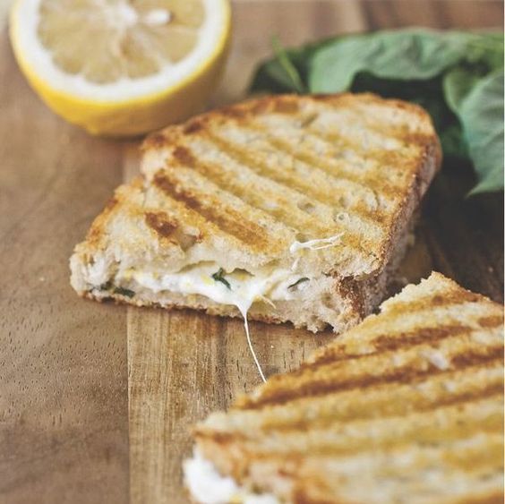 Lemon-Basil Grilled Cheese Panini