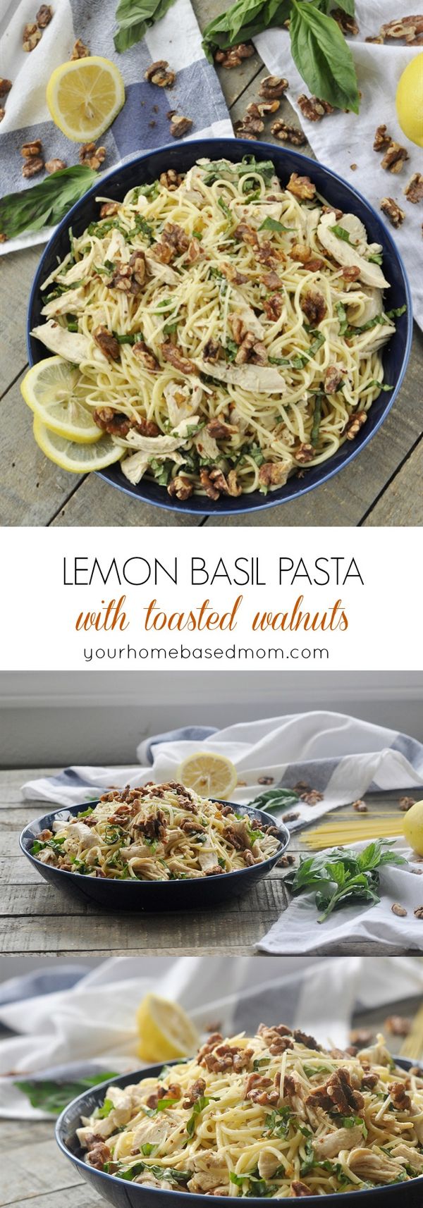 Lemon Basil Pasta with Toasted Walnuts