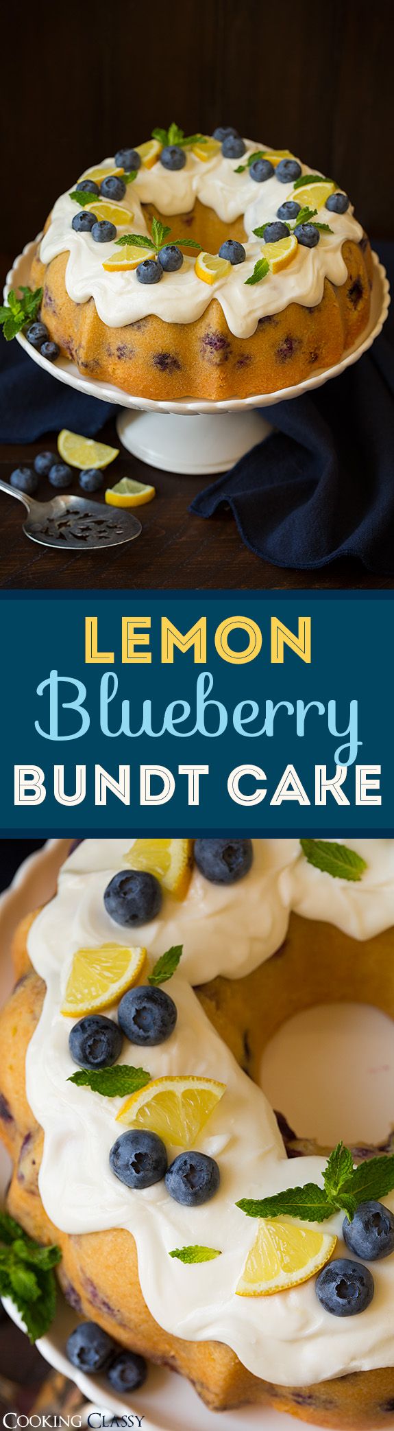 Lemon Blueberry Bundt Cake with Lemon Cream Cheese Icing