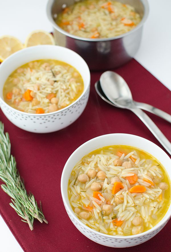 Lemon Chickpea Orzo Soup