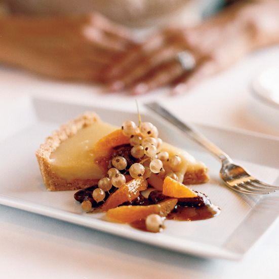 Lemon Curd Tart with Pecan-Citrus Sauce