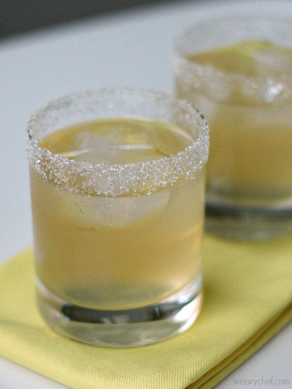 Lemon Drop Cocktail on the Rocks and Sweetened with Agave Nectar