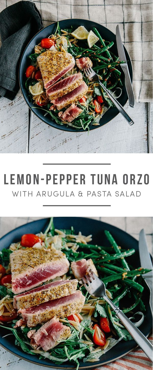 Lemon-pepper tuna orzo