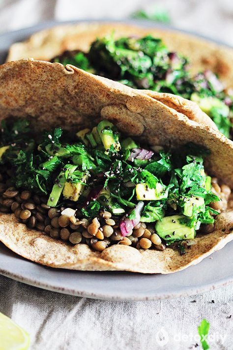 Lentil and Parsley Salad Tacos