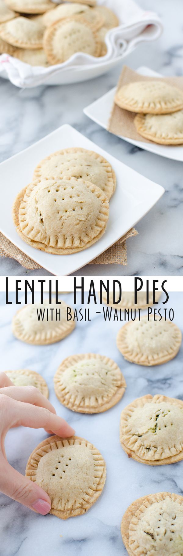 Lentil Hand Pies with Walnut Pesto