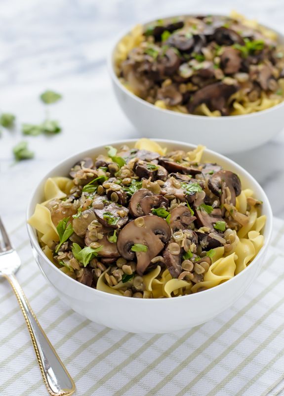 Lentil Mushroom Stroganoff