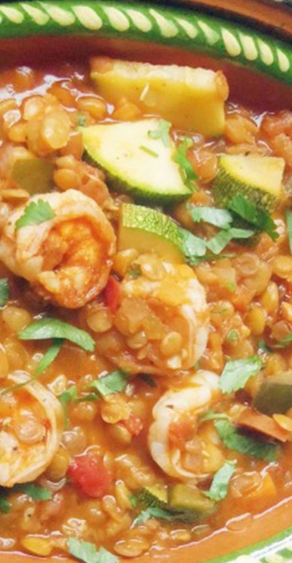 Lentils with Shrimp and Squash