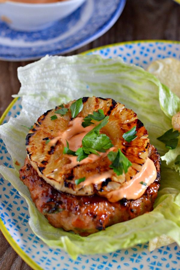 Lettuce Wrapped Teriyaki Turkey Burgers