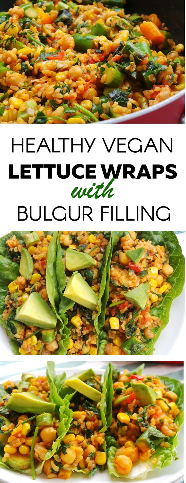 Lettuce wraps with bulgur filling