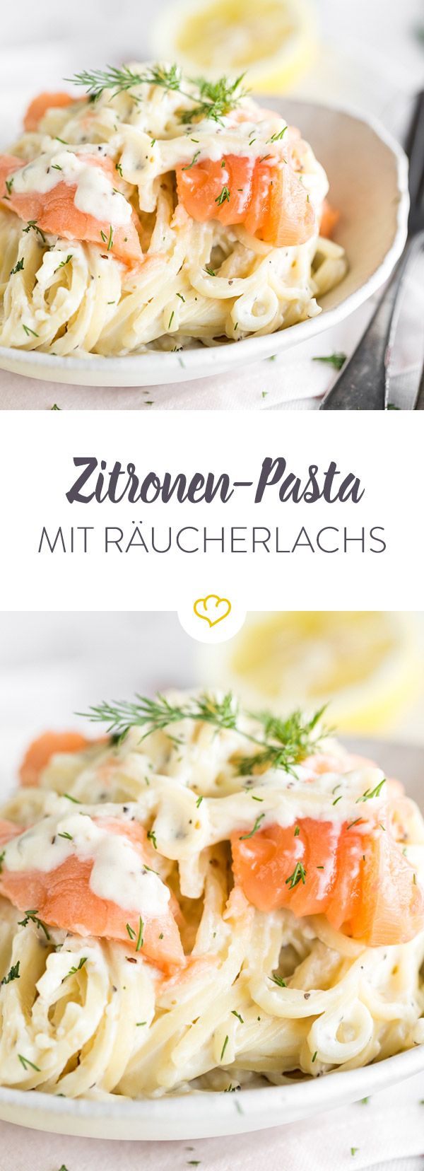 Linguine mit Räucherlachs und Zitrone