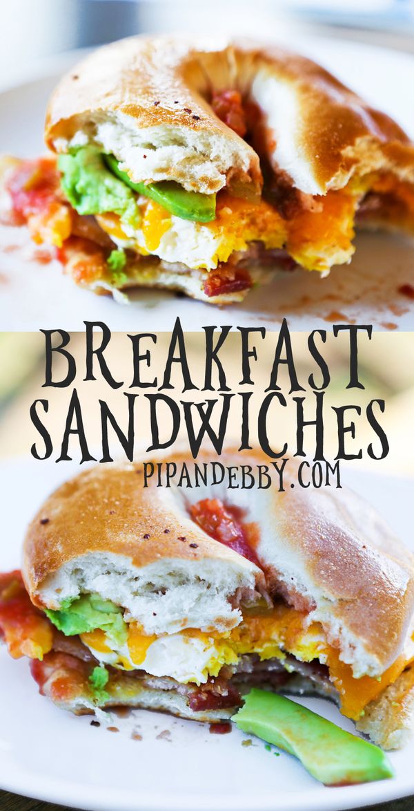 Loaded Bagel Breakfast Sandwiches